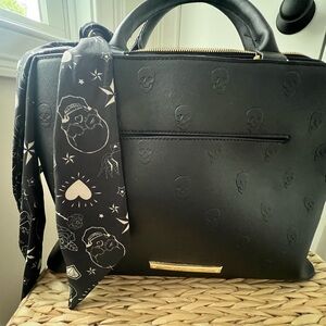 Betsey Johnson Black Leather Tote with Embossed Design